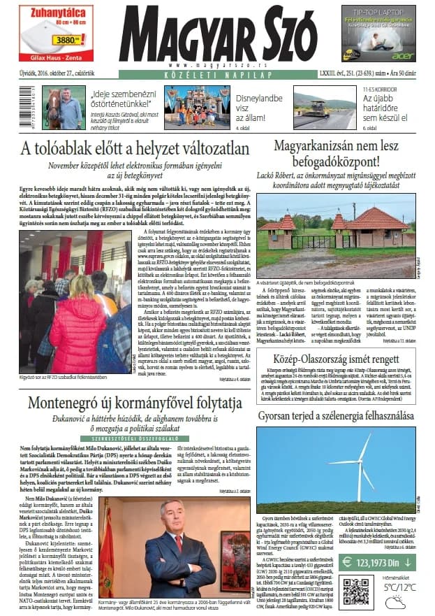 Magyar Szó, 73. évf. 2016. október 27. 251. sz. 1–20. oldal