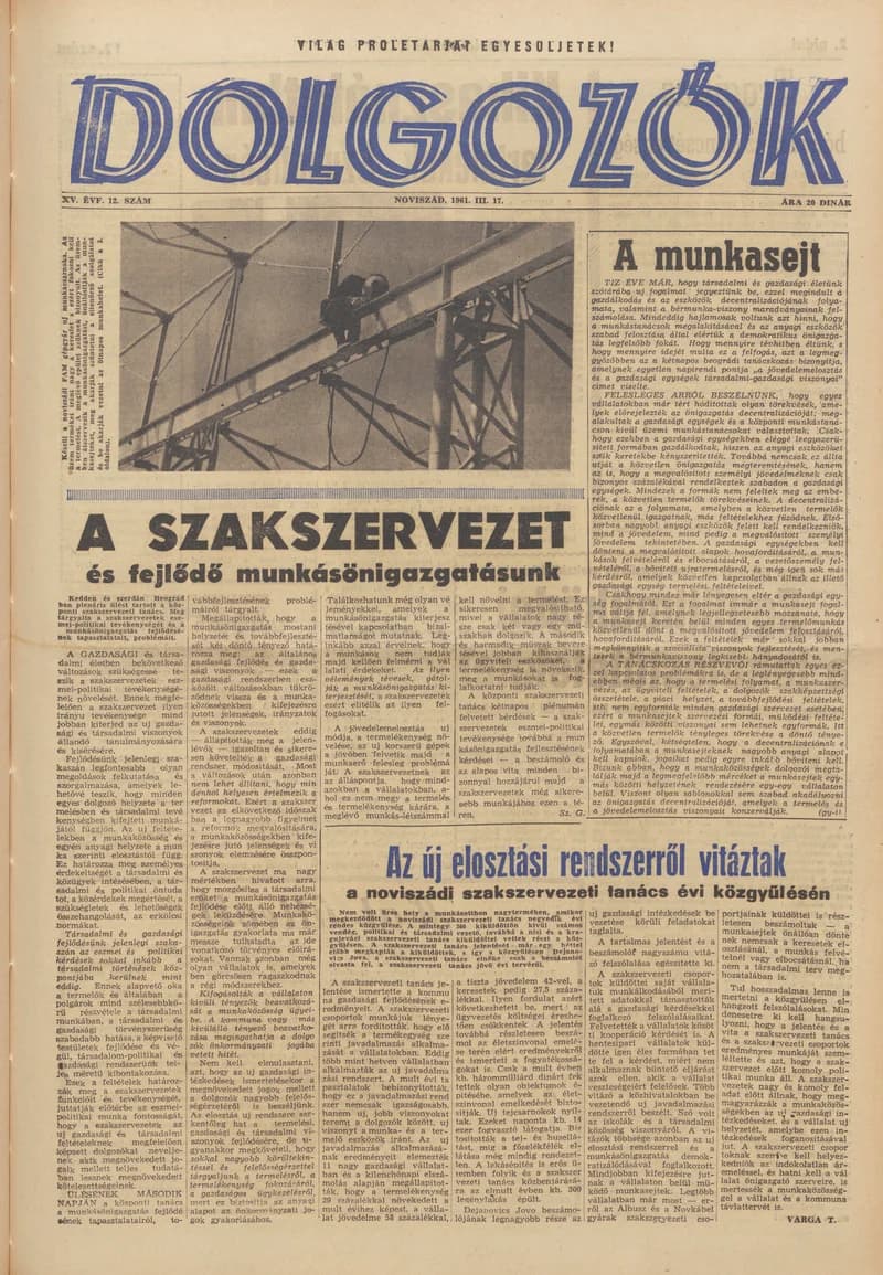 Dolgozók, 15. évf. 1961. március 17. 12. sz.