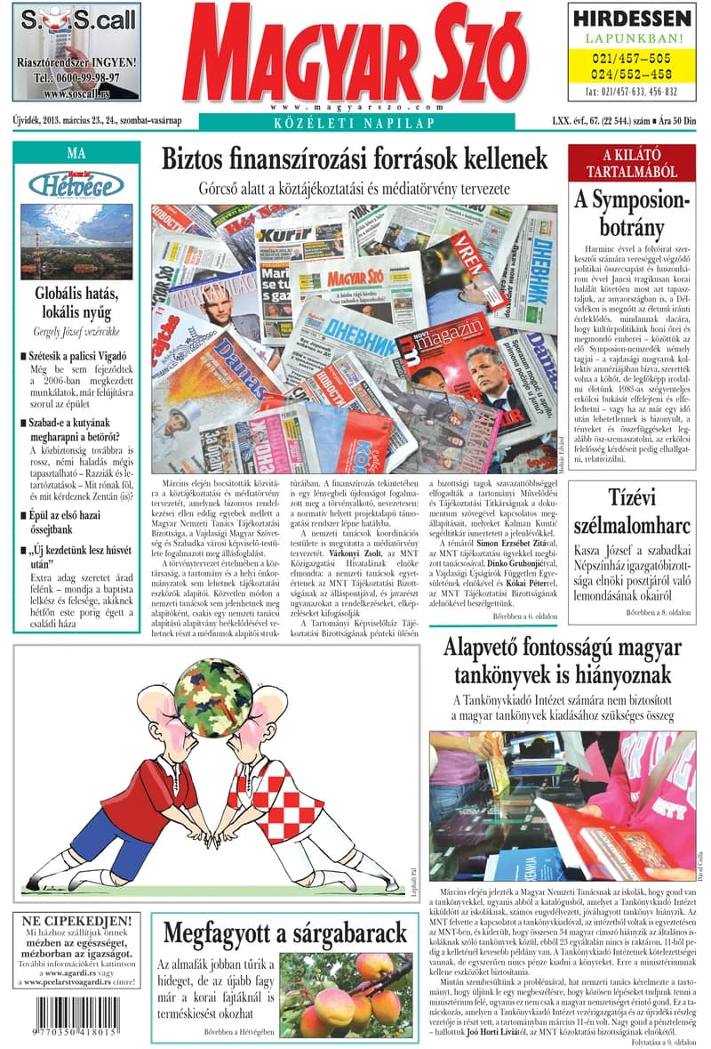 Magyar Szó, 70. évf. 2013. március 23. – 24. 67. sz. 1–48. oldal