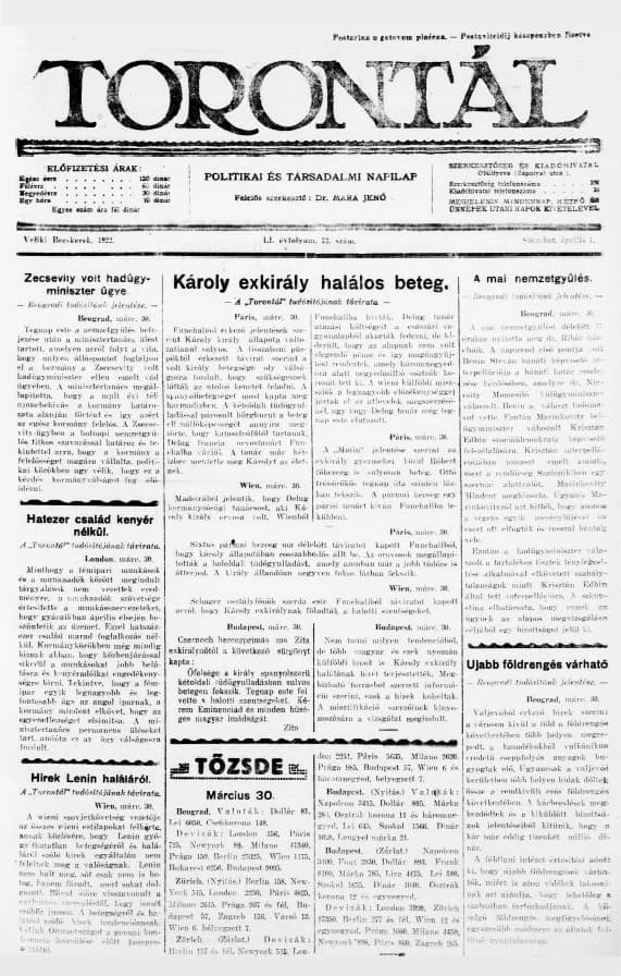 Torontál, 51. évf. 1922. április 1. 73. sz.