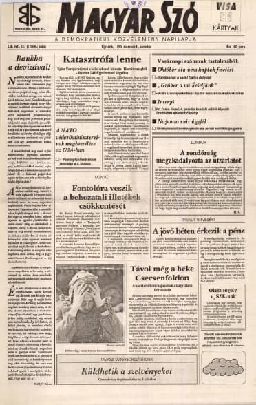 Magyar Szó, 52. évf. 1995. március 4. 52. sz. 1–16. oldal