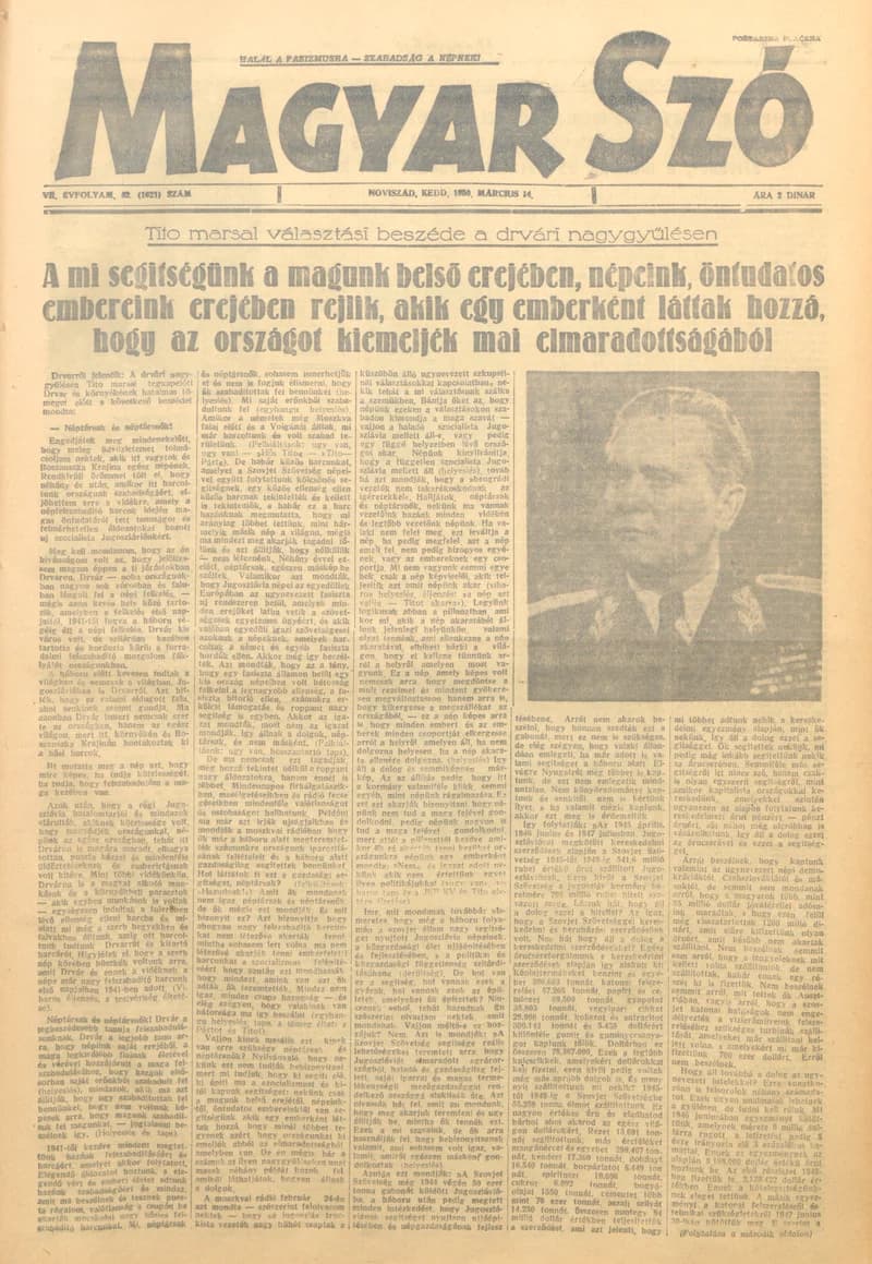 Magyar Szó, 7. évf. 1950. március 14. 62. sz. 1–4. oldal