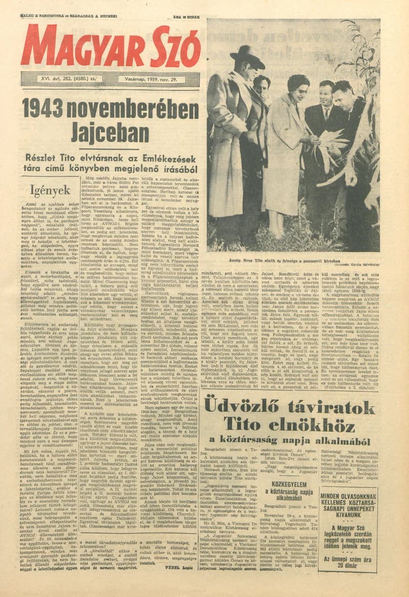 Magyar Szó, 16. évf. 1959. november 29. 282. sz. 1–28. oldal