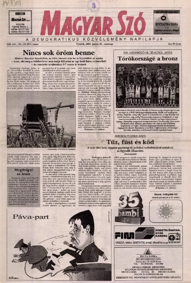 Magyar Szó, 59. évf. 2002. június 30. 151. sz. 1–28. oldal