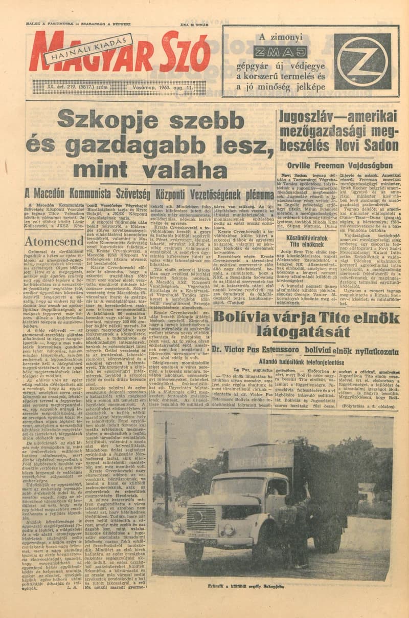 Magyar Szó, 20. évf. 1963. augusztus 11. 219. sz. 1–24. oldal