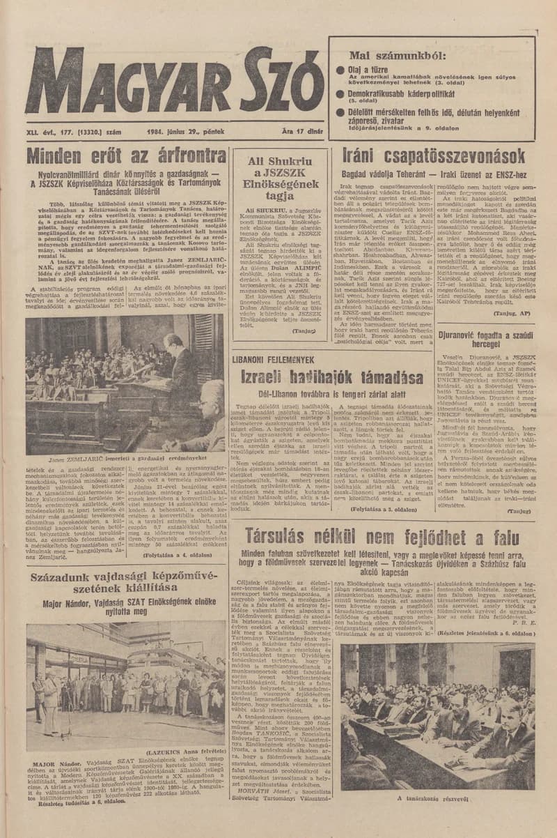 Magyar Szó, 41. évf. 1984. június 29. 177. sz. 1–20. oldal