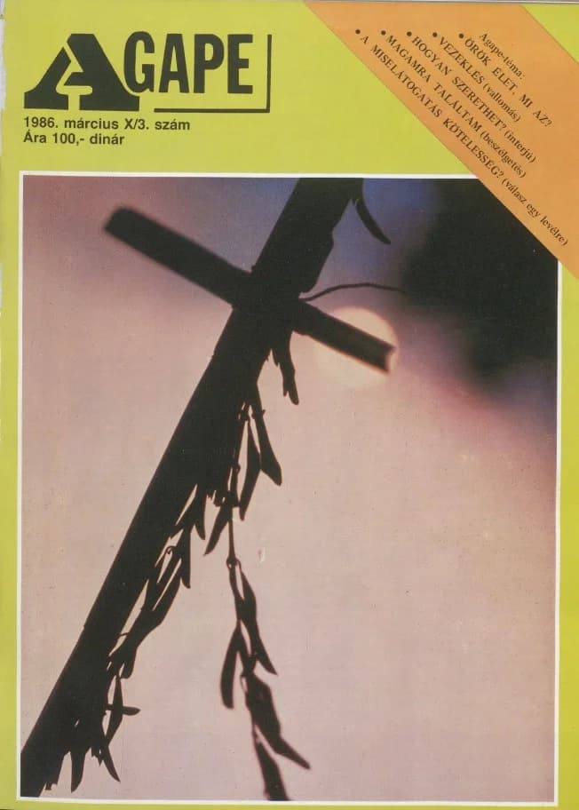 Agape, 10. évf. 1986. március. 3. sz.