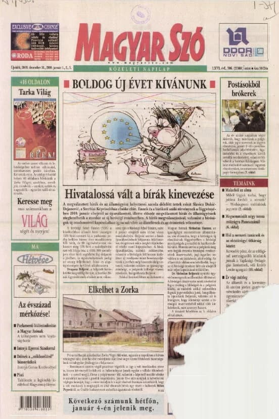 Magyar Szó, 66. évf. 2009. december 31. – 2010. január 3. 306. sz. 1–44. oldal