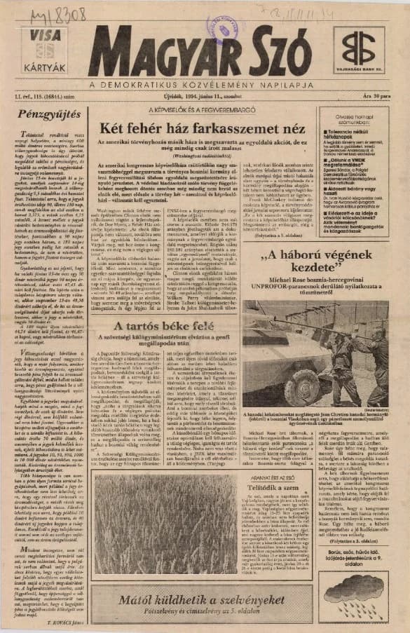 Magyar Szó, 51. évf. 1994. június 11. 115. sz. 1–16. oldal