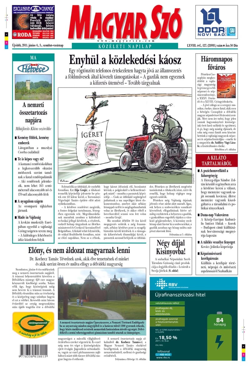 Magyar Szó, 68. évf. 2011. június 4. – 5. 127. sz. 1–48. oldal
