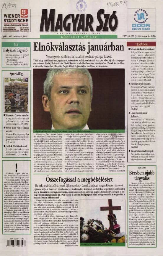 Magyar Szó, 64. évf. 2007. november 5. 259. sz. 1–12. oldal