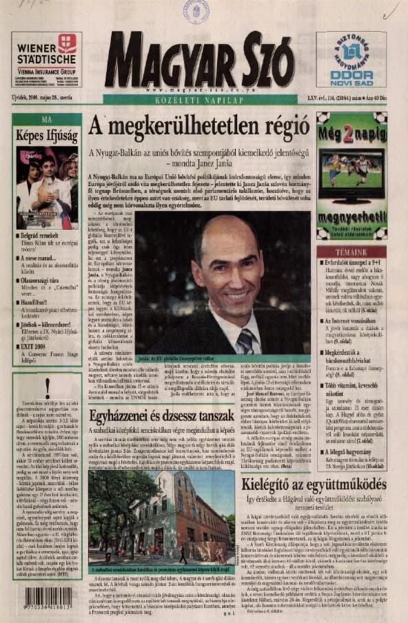 Magyar Szó, 65. évf. 2008. május 28. 120. sz. 1–20. oldal