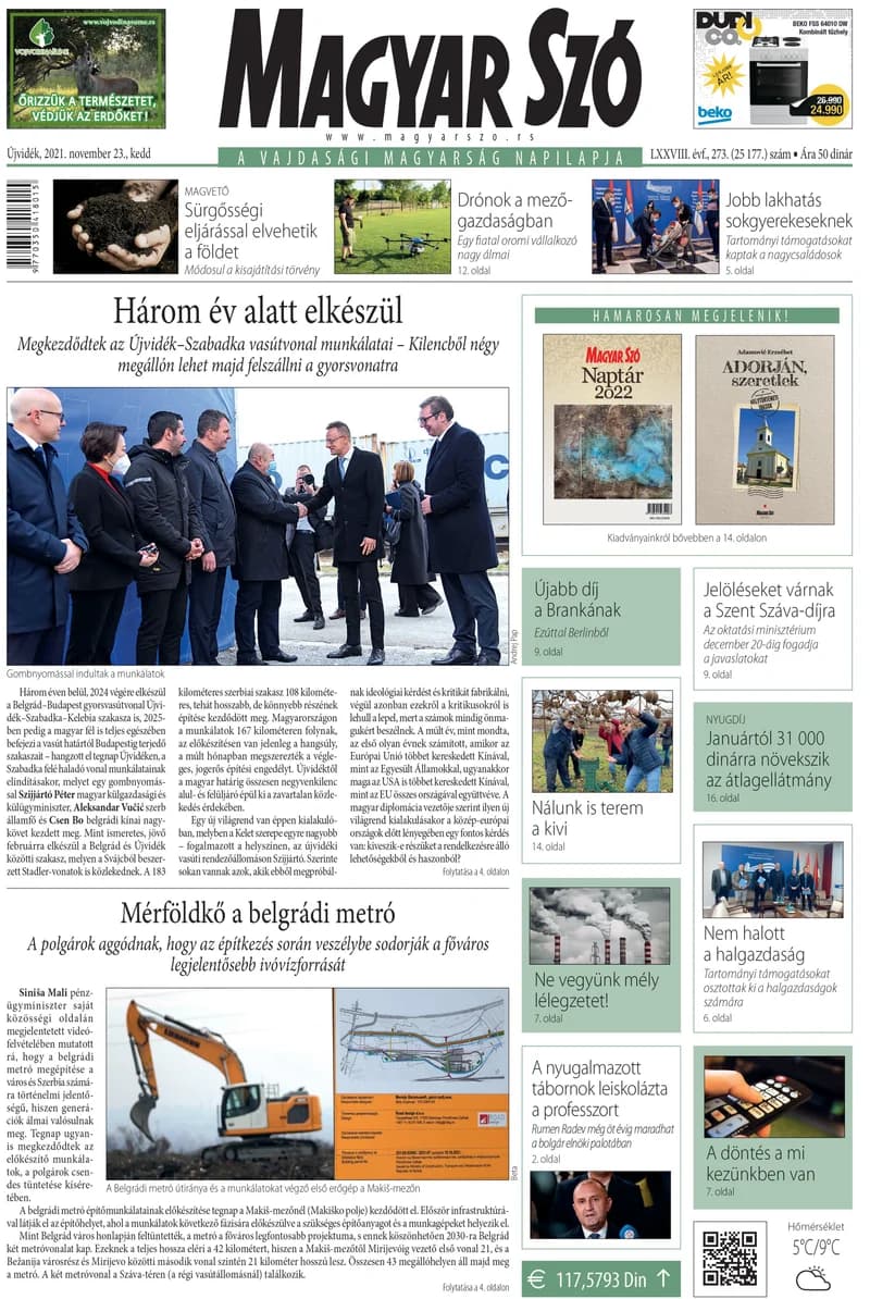 Magyar Szó, 78. évf. 2021. november 23. 273. sz. 1–20. oldal