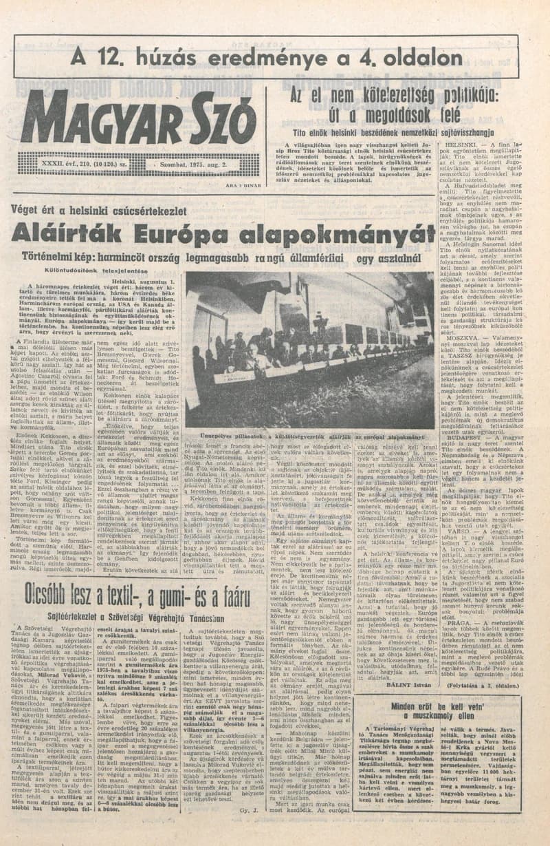 Magyar Szó, 32. évf. 1975. augusztus 2. 210. sz.