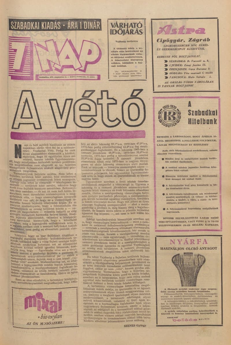 7 Nap, 26. évf. 1971. augusztus 13. 34. sz. 1–28. oldal