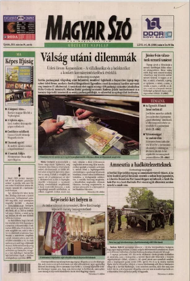 Magyar Szó, 67. évf. 2010. március 10. 56. sz. 1–20. oldal