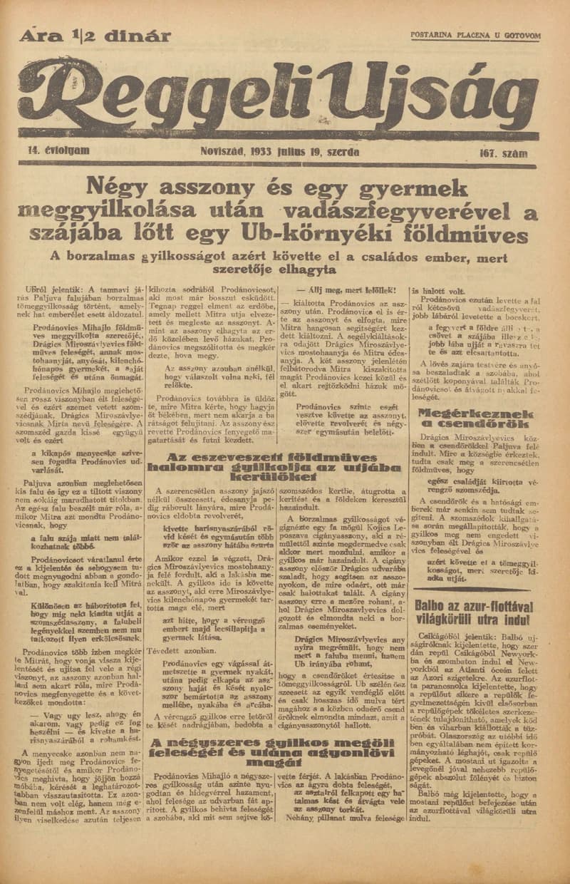 Reggeli Újság, 14. évf. 1933. július 19. 167. sz.