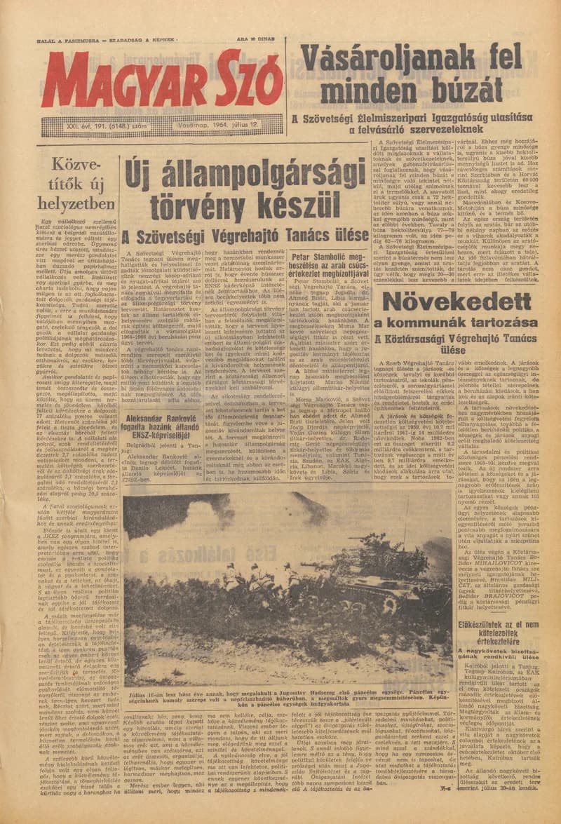 Magyar Szó, 21. évf. 1964. július 12. 191. sz. 1–24. oldal
