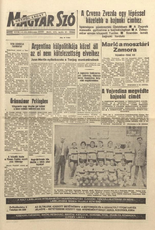 Magyar Szó, 27. évf. 1970. április 27. 115. sz. 1–16. oldal