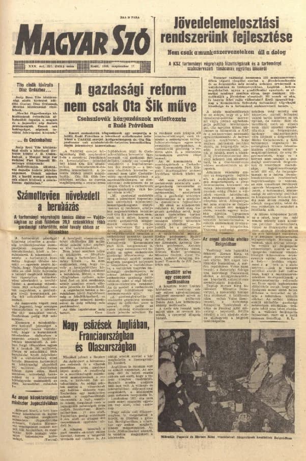 Magyar Szó, 25. évf. 1968. szeptember 17. 257. sz. 1–16. oldal
