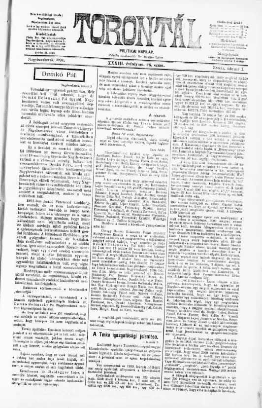 Torontál, 33. évf. 1904. február 3. 26. sz.
