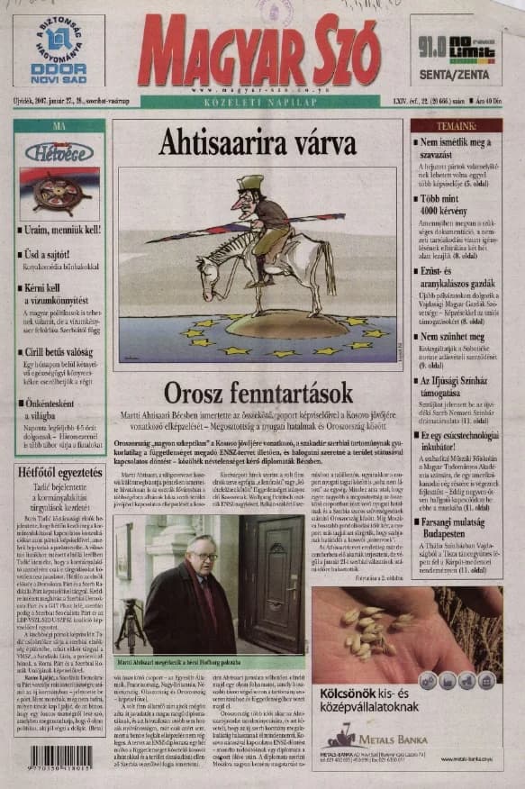 Magyar Szó, 64. évf. 2007. január 27. – 28. 22. sz. 1–12. oldal