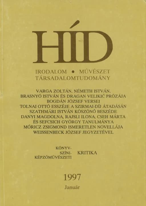 Híd, 61. évf. 1997. január. 1. sz. 1–112. oldal