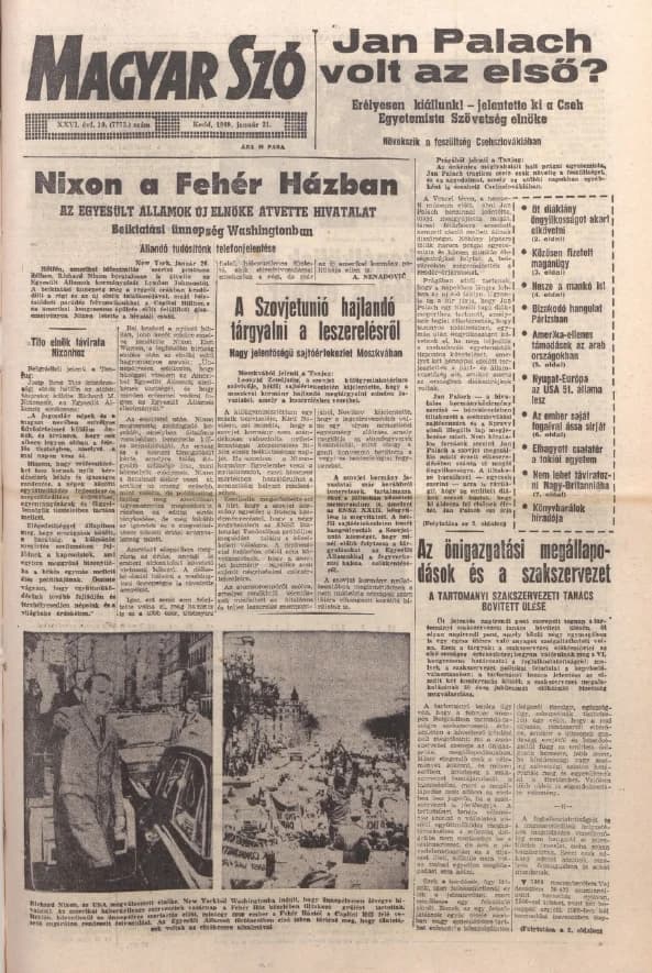 Magyar Szó, 26. évf. 1969. január 21. 19. sz. 1–16. oldal