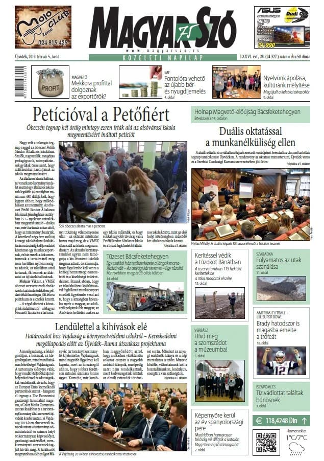 Magyar Szó, 76. évf. 2019. február 5. 28. sz. 1–20. oldal