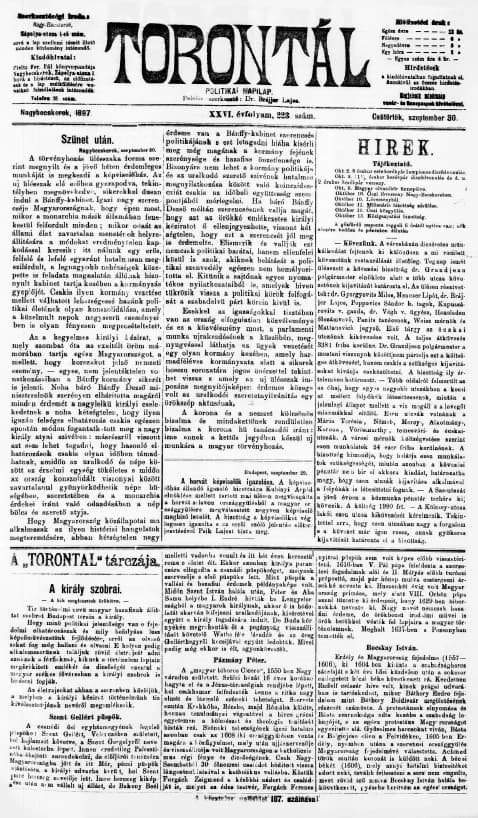 Torontál, 26. évf. 1897. szeptember 30. 223. sz.