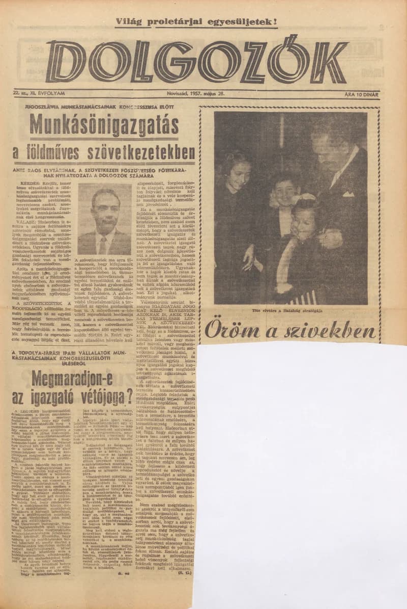 Dolgozók, 11. évf. 1957. május 28. 22. sz.