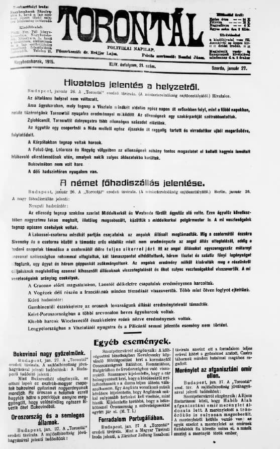 Torontál, 44. évf. 1915. január 27. 21. sz.