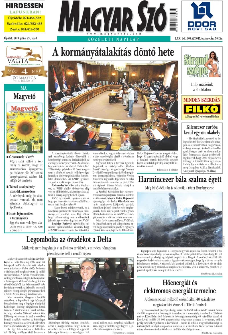 Magyar Szó, 70. évf. 2013. július 23. 168. sz. 1–20. oldal
