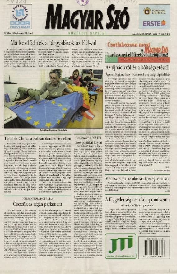 Magyar Szó, 62. évf. 2005. december 20. 299. sz. 1–20. oldal