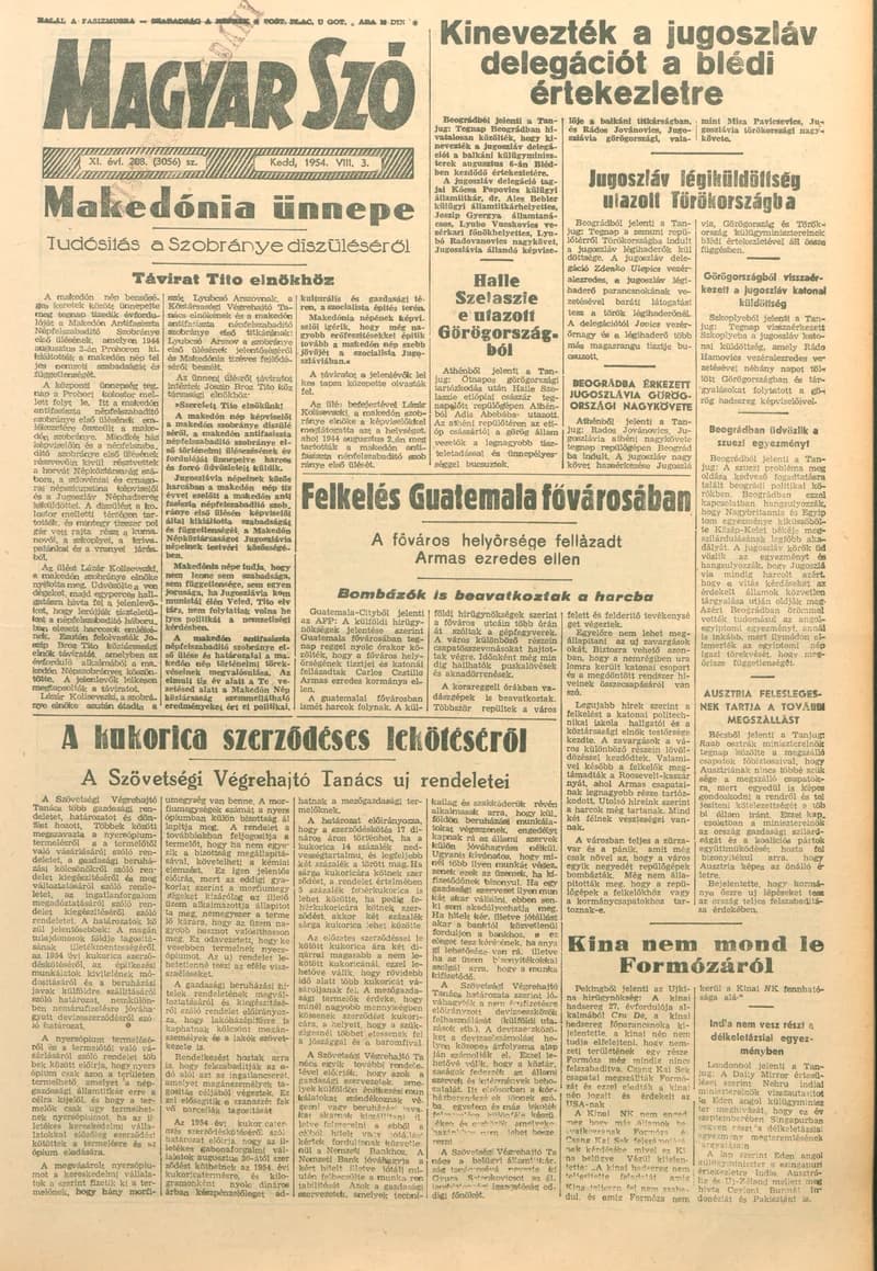 Magyar Szó, 11. évf. 1954. augusztus 3. 208. sz. 1–8. oldal