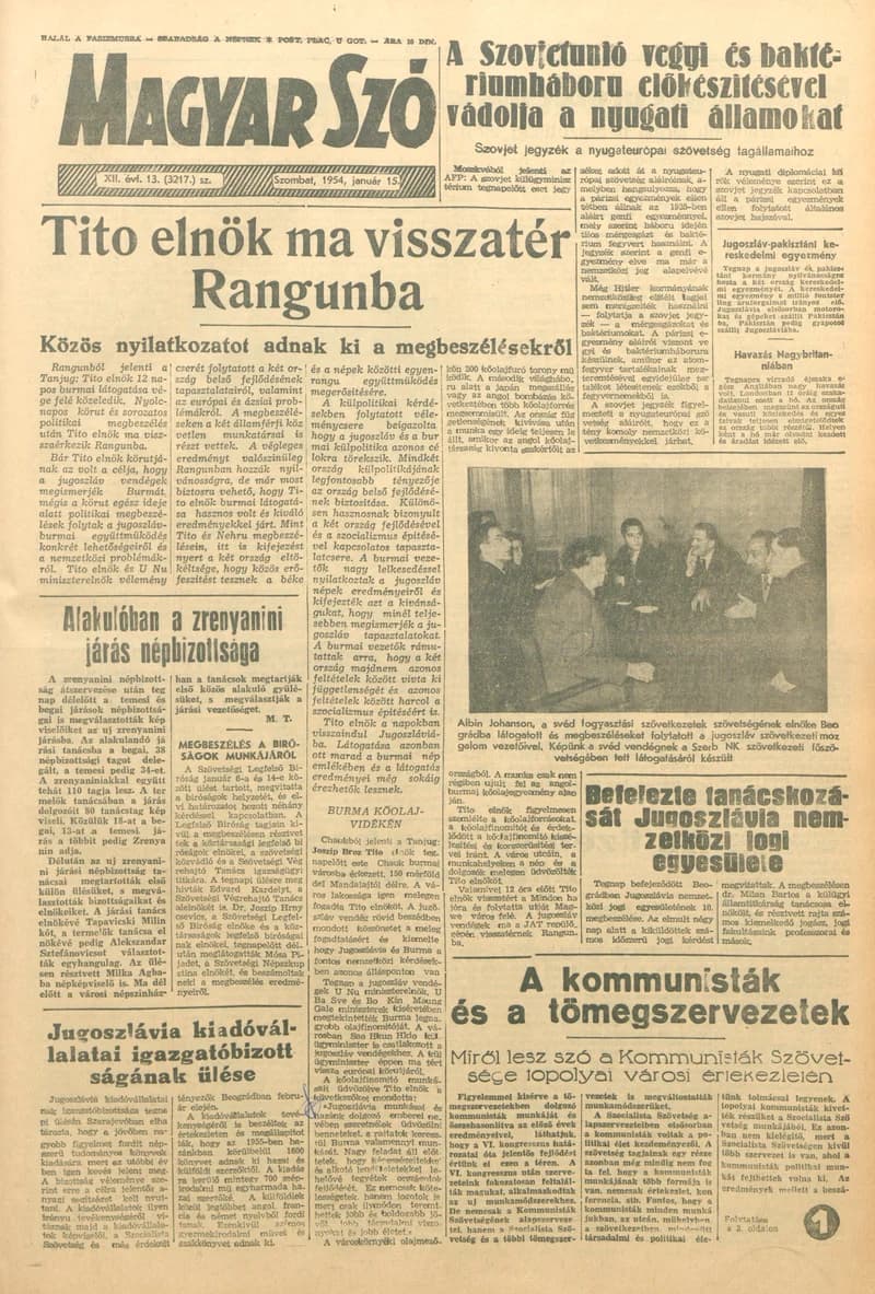 Magyar Szó, 12. évf. 1955. január 15. 13. sz. 1–8. oldal