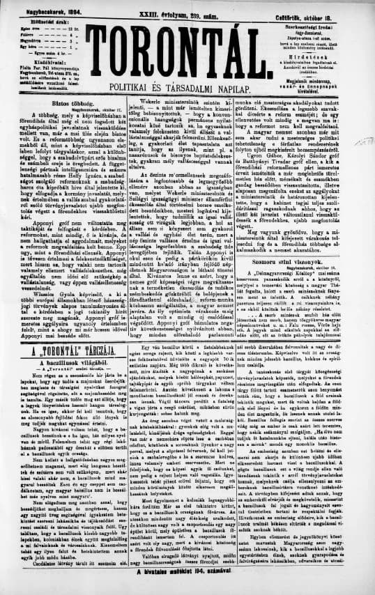 Torontál, 23. évf. 1894. október 18. 239. sz.