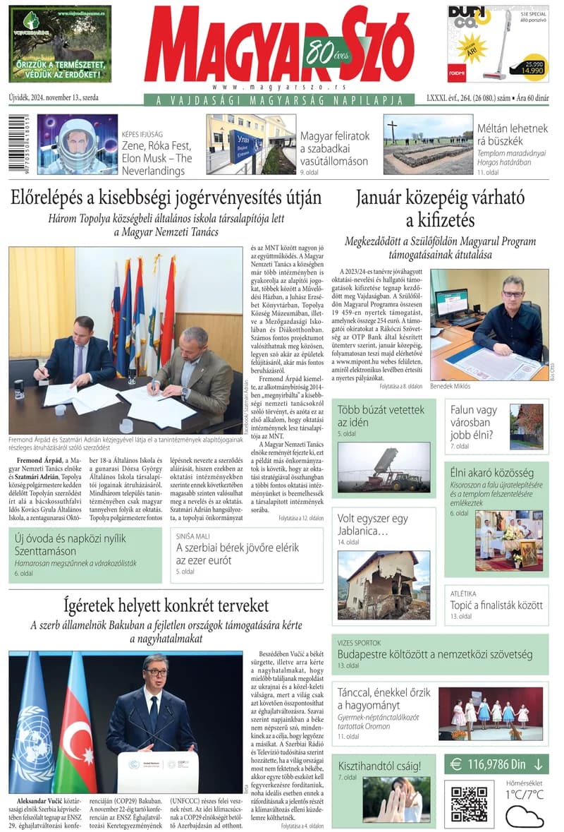 Magyar Szó, 81. évf. 2024. november 13. 264. sz. 1–16. oldal