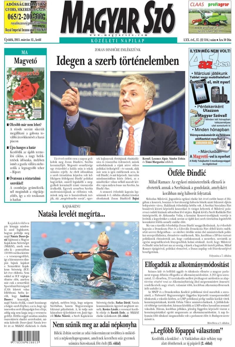 Magyar Szó, 70. évf. 2013. március 12. 57. sz. 1–20. oldal