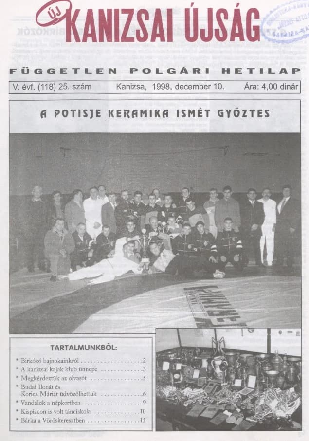 Új Kanizsai Újság, 5. évf. 1998. december 10. 25. sz.