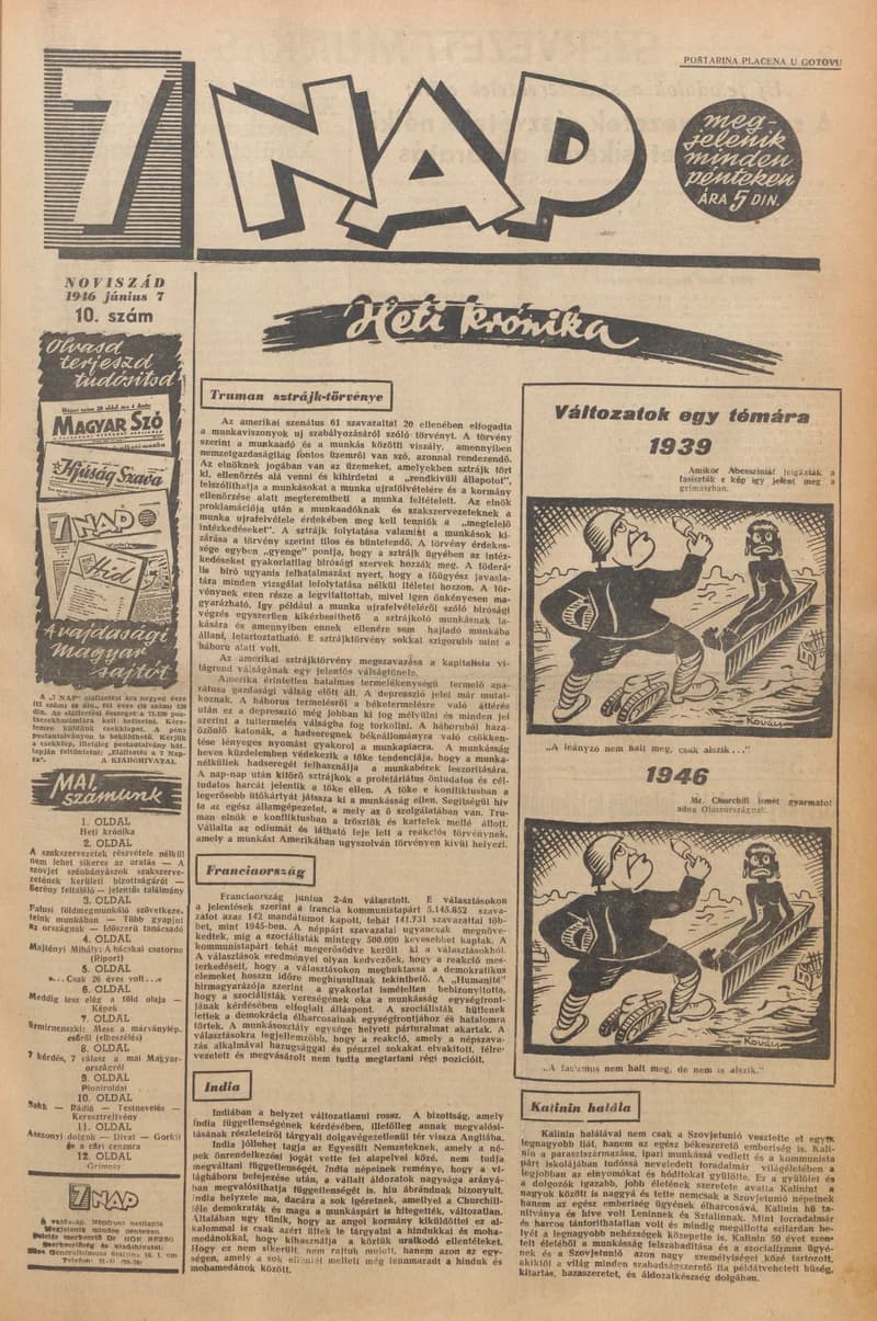 7 Nap, 1. évf. 1946. június 7. 10. sz. 1–12. oldal