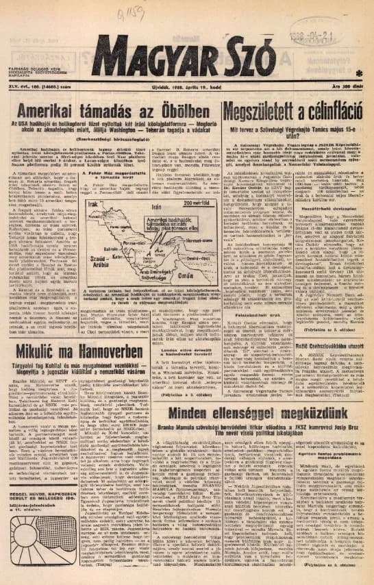 Magyar Szó, 45. évf. 1988. április 19. 108. sz. 1–20. oldal