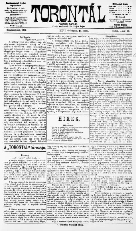 Torontál, 26. évf. 1897. január 29. 23. sz.