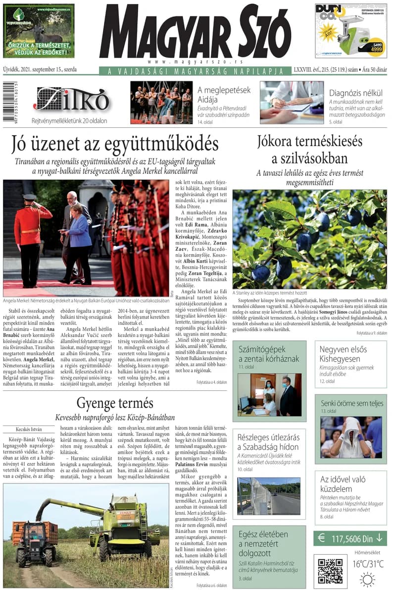 Magyar Szó, 78. évf. 2021. szeptember 15. 215. sz. 1–16. oldal