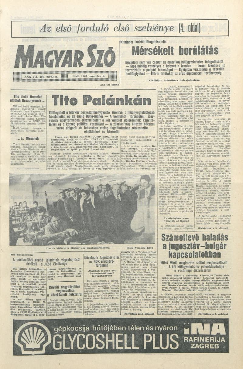 Magyar Szó, 30. évf. 1973. november 6. 306. sz.