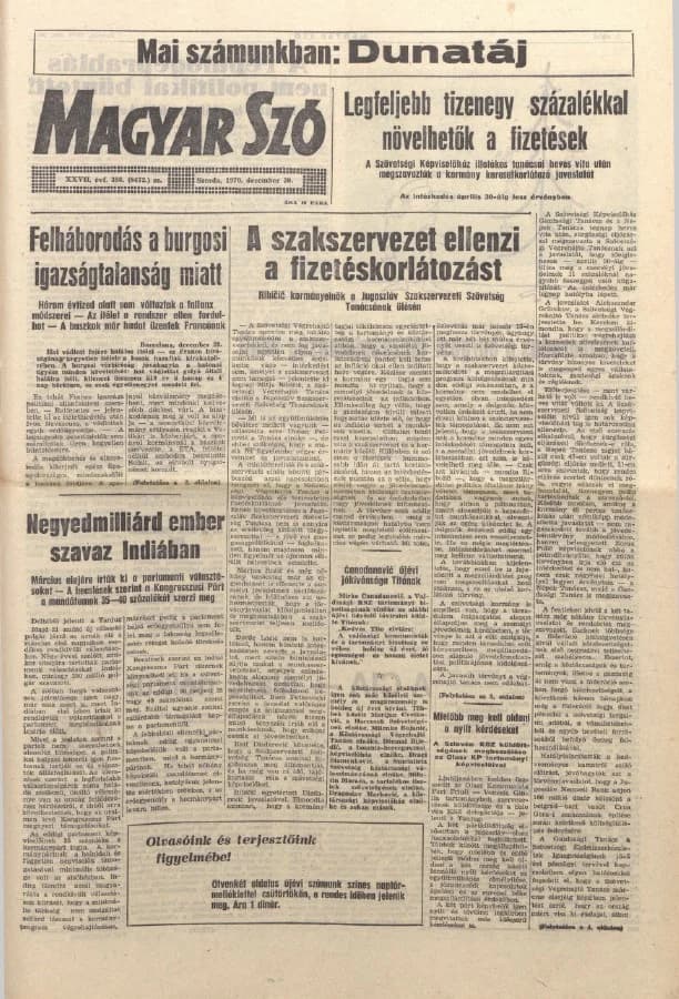 Magyar Szó, 27. évf. 1970. december 30. 358. sz. 1–24. oldal