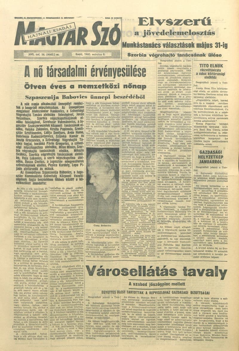 Magyar Szó, 17. évf. 1960. március 8. 56. sz. 1–20. oldal
