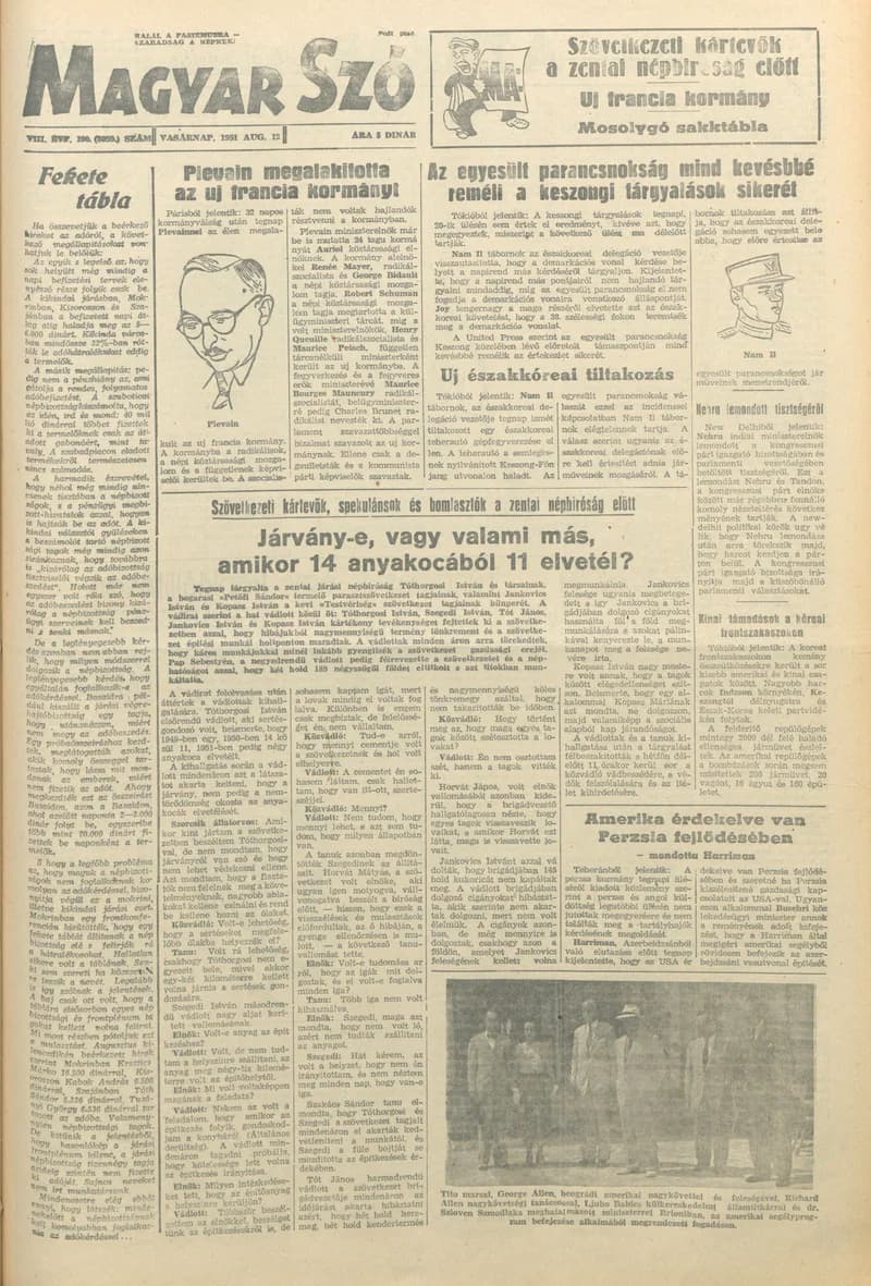 Magyar Szó, 8. évf. 1951. augusztus 12. 190. sz. 1–6. oldal