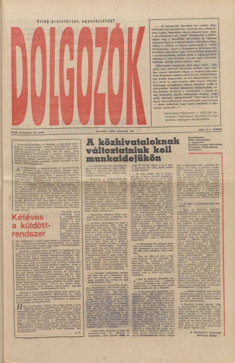 Dolgozók, 30. évf. 1976. március 12. 10. sz.