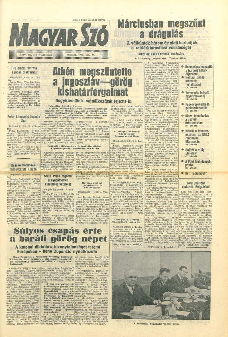 Magyar Szó, 24. évf. 1967. április 29. 116. sz. 1–12. oldal